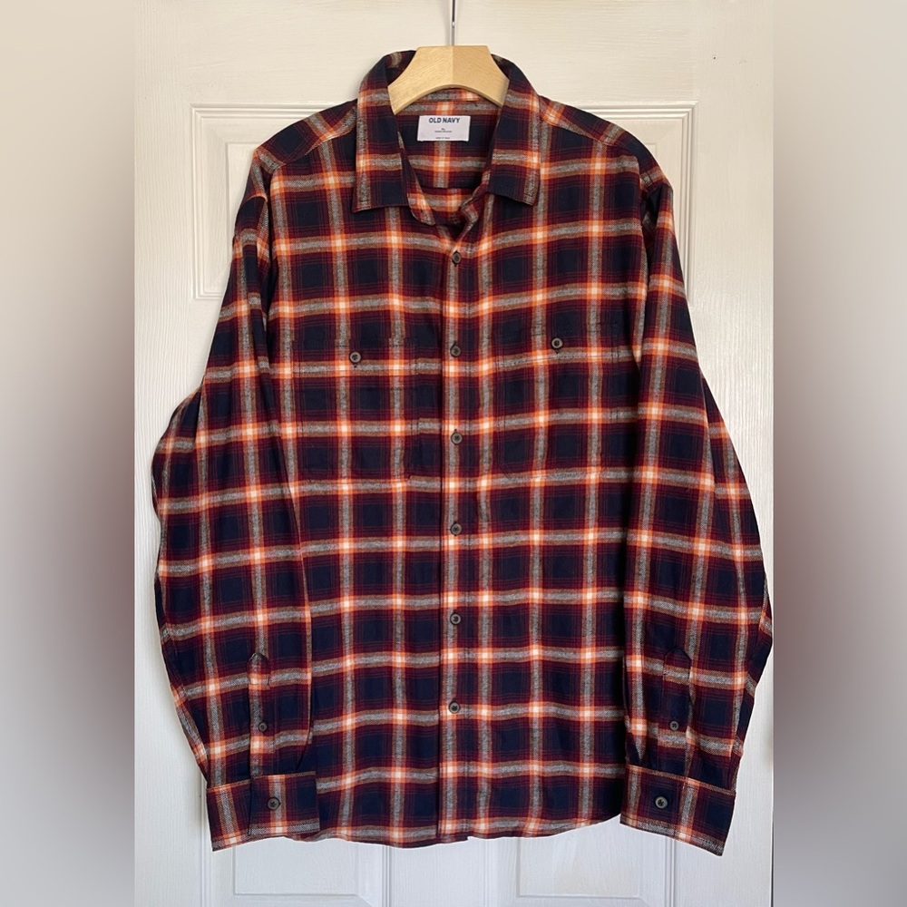 Men's Flannel Shirt - Red and Blue